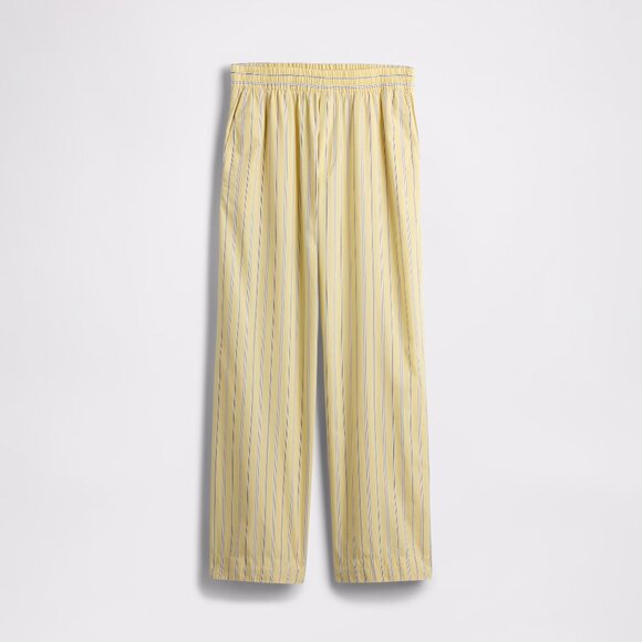 GAP Organic Cotton Poplin Easy Wide Leg Pants Yellow Stripe Size Small NEW NWT - Picture 9 of 9